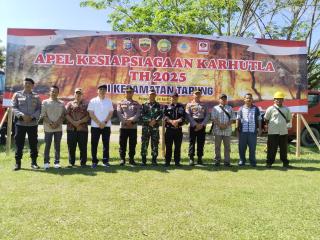 Siap Padamkan Api! Polsek Tapung dan Camat Gelar Apel Kesiapsiagaan Karhutla