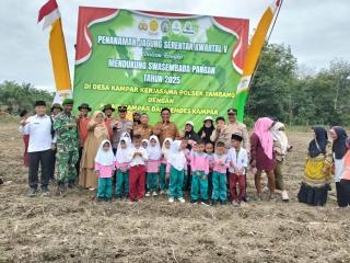 Polsek Tambang Tanam Jagung, Dukung Ketahanan Pangan, Kapolsek: Sinergi dengan PT Air Kampar