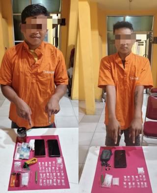 Polsek Tapung Hilir Tangkap Dua Pelaku Narkoba, Puluhan Paket Narkoba Ikut di Sikat