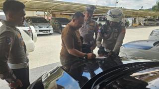 Satlantas Kampar Tindak Kendaraan dengan TNKB Tidak Sesuai Ketentuan