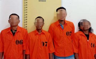 Polsek Tapung Amankan 4 Pelaku Judi Domino di Sebuah Warung di Desa Petapahan