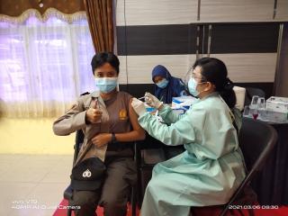 Dalam 3 Hari Pertama,Sudah 154 Personel Polres Kampar Divaksinasi Covid-19