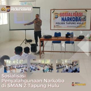 Kapolsek Tapung Hulu Sosialisasikan Penyalahgunaan Narkotika Kepada Peserta Didik SMA 2 Tapung Hulu