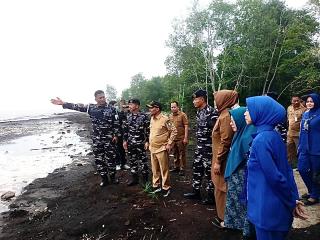 Lanal Dumai Tinjau Abrasi di Bantan, Danlanal: Sudah Masuk Darurat Bencana Ekologis