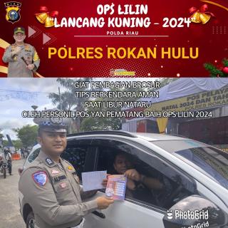 OLLK-24 "Tingkatkan Kesadaran Berlalu Lintas, Satlantas Polres Rokan Hulu Bagikan Brosur Ops