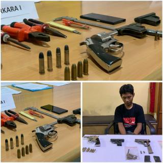 Simpan Senjata Api Ilegal di Tangkap Polisi