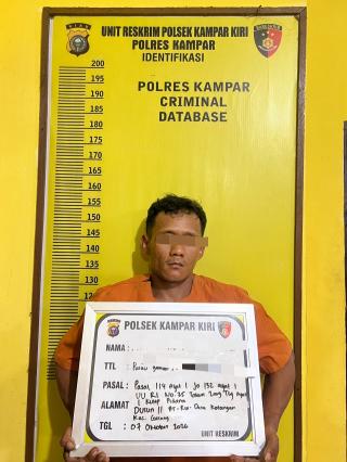 Polsek Kampar Kiri Tangkap Warga Desa Subarak Terkait Peredaran Narkoba