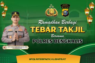 Polres Bengkalis Bagikan 140 Porsi Takjil di Ponpes Sholawat Al Burdah Baa Khaalish