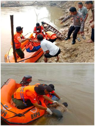 Anak Hanyut di Pekan Tebih Telah Ditemukan Polsek Kepenuhan dan Tim Gabungan BPBD