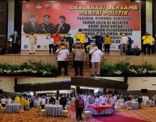 Kapolda Riau Inisiasi Deklarasi Bersama Parpol,Wujudkan Pilkada Aman Damai Ditengah Pandemi
