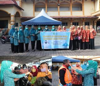 Pj Ketua TP-PKK dan DWP Kabupaten Bengkalis Lakukan Aksi Gebrak Masker