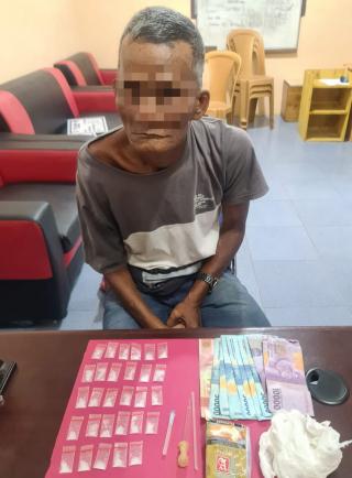 Seorang Kakek Kedapatan Kantongi 29 Paket Shabu Siap Edar, Ditangkap Polsek Siak Hulu