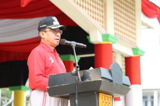 Memeriahkan HUT RI ke 78,Bupati Inhil H.M.Wardan Pimpin Upacara Pencanangan Kegiatan Olahraga