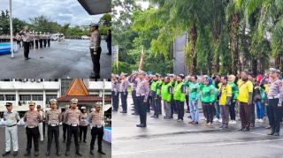 Apel Bersama Komunitas Ojek Online, Ditlantas Polda Riau Kukuhkan Duta Keselamatan Berlalu Lintas 