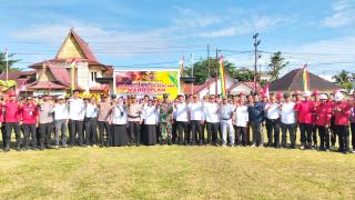 Polsek Kampar Kiri Gelar Apel Siaga Karhutla 2026, TNI Polri, Pemerintah dan Perusahaan Perkuat Sine
