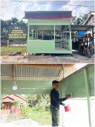 Warna Hijau Tampak di Poskamling, Satgas Terus Lanjutkan Pengecatan