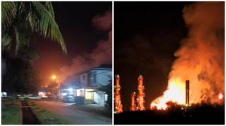 Terulang lagi Kebaran Area PT Kilang Pertamina Dumai Buat Copot jantung warga Sekitar.