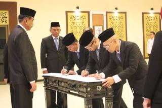 Hadiri Pelantikan Pejabat Manajerial di Kanwil Direktorat Jenderal Pemasyarakatan Riau