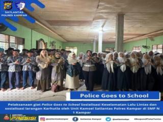 Police Goes to School, Polres Kampar Tanamkan Disiplin Berlalu Lintas dan Kepedulian Lingkungan kepa