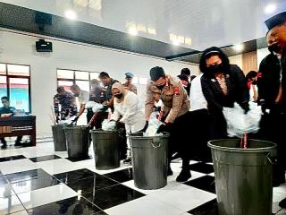 68 Kg Sabu Dimusnahkan, Polres Bengkalis Masih Kejar Jaringan Internasional