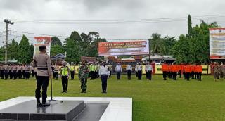 Polres Kampar Adakan Apel Gelar Pasukan Operasi Keselamatan Lancang Kuning 2021