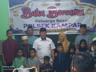 Polsek Kampar Gelar Buka Puasa Bersama Anak Yatim dan Awak Media, Tebar Kepedulian