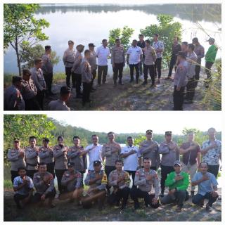 Kapolres Kampar Tinjau Langsung Embung di Desa Koto Tibun,  Perkuat Sinergi Cegah Karhutla