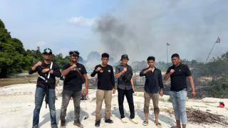 Polres Kampar Ungkap PETI Di Gunung Sahilan 2 Terduga Diamankan, 12 Rakit Dimusnahkan