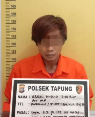 Polsek Tapung Ciduk Pengedar Shabu di Desa Gading Sari