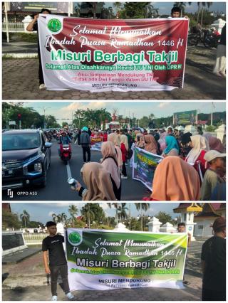 Upaya Mendukung UU TNI, MISURI Berbagi Takjil Kepada Pengendara Dan Warga di Kota Pekanbaru