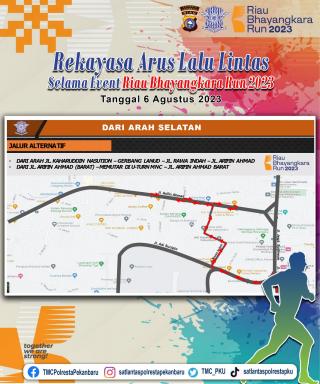 Polresta Pekanbaru Alihkan Arus Lalin Selama Pelaksanaan Bhayangkara Run