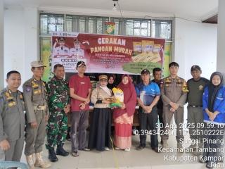 Dr. Hj. Masharti S.Ag,.M.Si Tinjau Langsung Kegiatan GMP di Kantor Camat Tambang