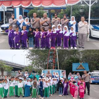 Polisi Sahabat Anak, Ditlantas Polda Riau Tanamkan Tertib Lalu Lintas & Cinta Lingkungan Sejak Dini
