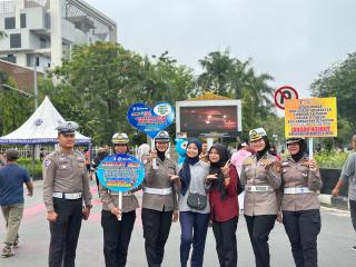 Sempena Harlah Pancasila, Ditlantas Polda Riau Gelar Kampanye Keselamatan Berlalu Lintas di CFD 