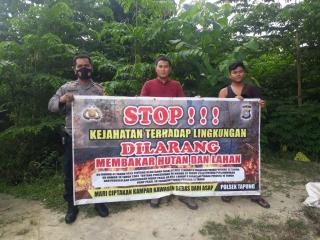 Para Bhabin Jajaran Polsek Tapung Gencarkan Himbauan Masyarakat dan Patroli Karhutla