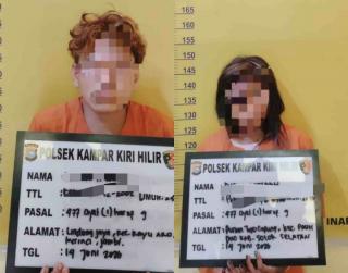 Polsek Kampar Kiri Hilir Tangkap Sepasang Kekasih, Nekat Curi Motor Warga