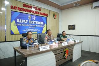 Polres Kampar Gelar Rapat Eksternal Operasi Keselamatan Lancang Kuning 2025
