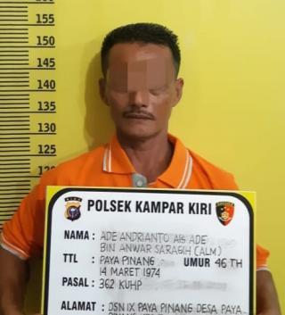 Truk Dilarikan Saat Ditinggal Shalat Jumat, Pelaku Berhasil Ditangkap Polsek Kampar Kiri Dibantu War