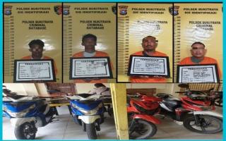 Empat Tersangka Spesialis Pencurian Sepeda Motor Diamankan Polsek Bukit Raya