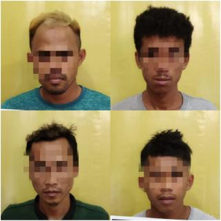 4 Tersangka Digulung Resnarkoba Polres Kampar dengan Barang Bukti 41,62 Gram Shabu