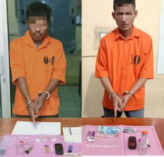 Unit Reskrim Polsek Tapung Tangkap 2 Pelaku Narkoba Dengan BB 14 Paket Shabu Siap Edar