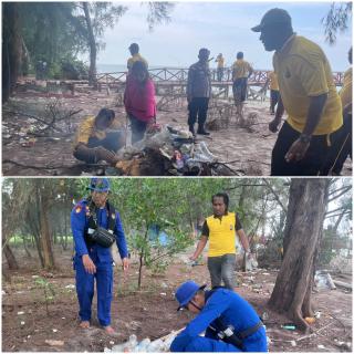 Kapolsek Rupat Utara Giat Penghijauan Program Polda Riau Hari Bhayangkara ke- 79  RI.