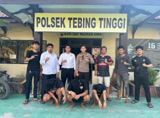 6 Pencuri Sawit Di Amankan Personil Polsek Tebing Tinggi, Dua Orang Buruan Polisi