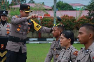 Kapolres Kampar Pimpin Upacara Penyambutan  Bintara Remaja Polres Kampar Lulusan Diktukba Gel II TA 