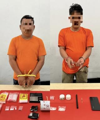 Bongkar Jaringan Narkoba, Polsek Kampar Tangkap Dua Pengedar, Amankan Sabu dan Pil Ekstasi