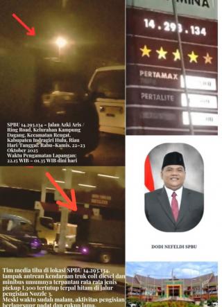 SPBU 14.293.134 Ring Road Rengat Diduga Jadi Markas Mafia Solar, Mobil Terpal Antre Tengah Malam 