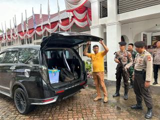 Polres Kuansing Kawal Ketat Pengamanan Pergeseran Hasil Penghitungan Suara Pemilu 2024