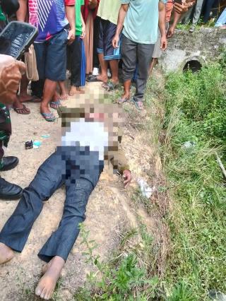 Mayat Laki-Laki Ditemukan di Parit Jalan Poros, Indrapuri Tapung
