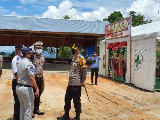 Kapolres Kampar Tinjau Posko Ops Keselamatan LK 2021 di Jalan Lintas Riau-Sumbar Desa Tanjung Alai