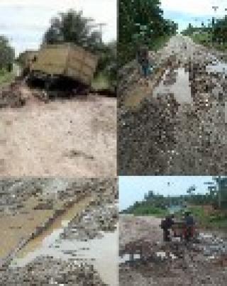 Waduh,Instruksi Gubri Plh Bupati Bengkalis,Jalan Rusak Poros Tiga Desa Belum di Perbaiki